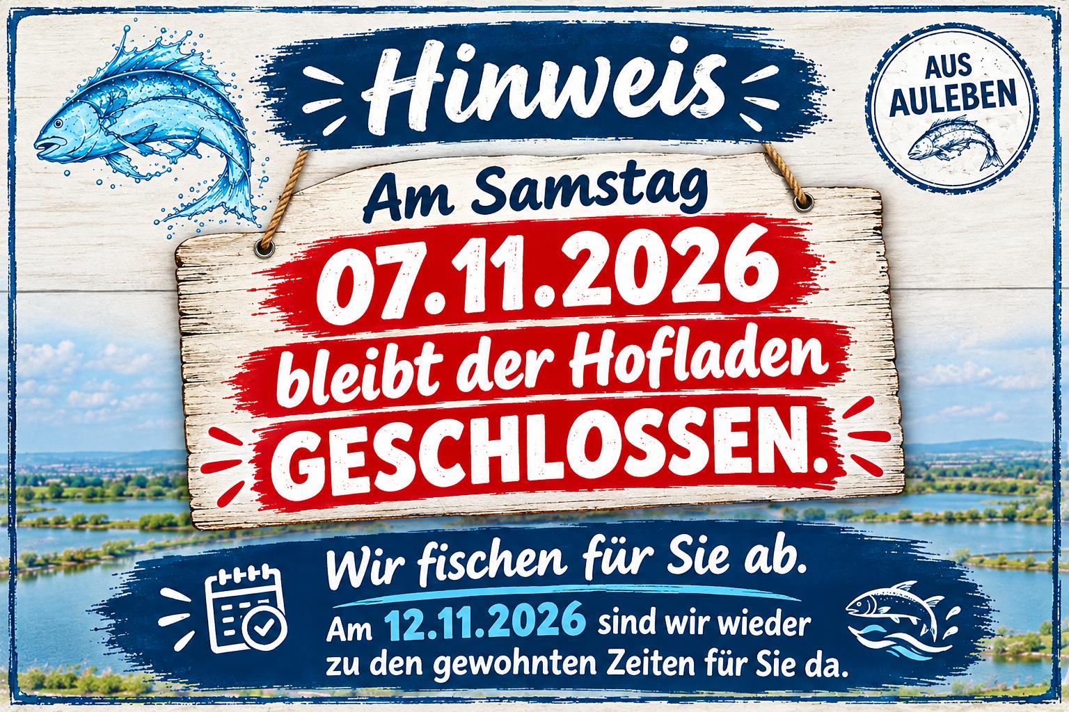 Hinweis: Am Samstag den 07.11.2026 bleibt der Hofladen geschlossen!